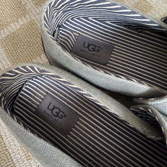 UGG Gray Canvas Slip-On Shoes Casual Comfort Loafers Travel Vacation Size 12 - Picture 7 of 7